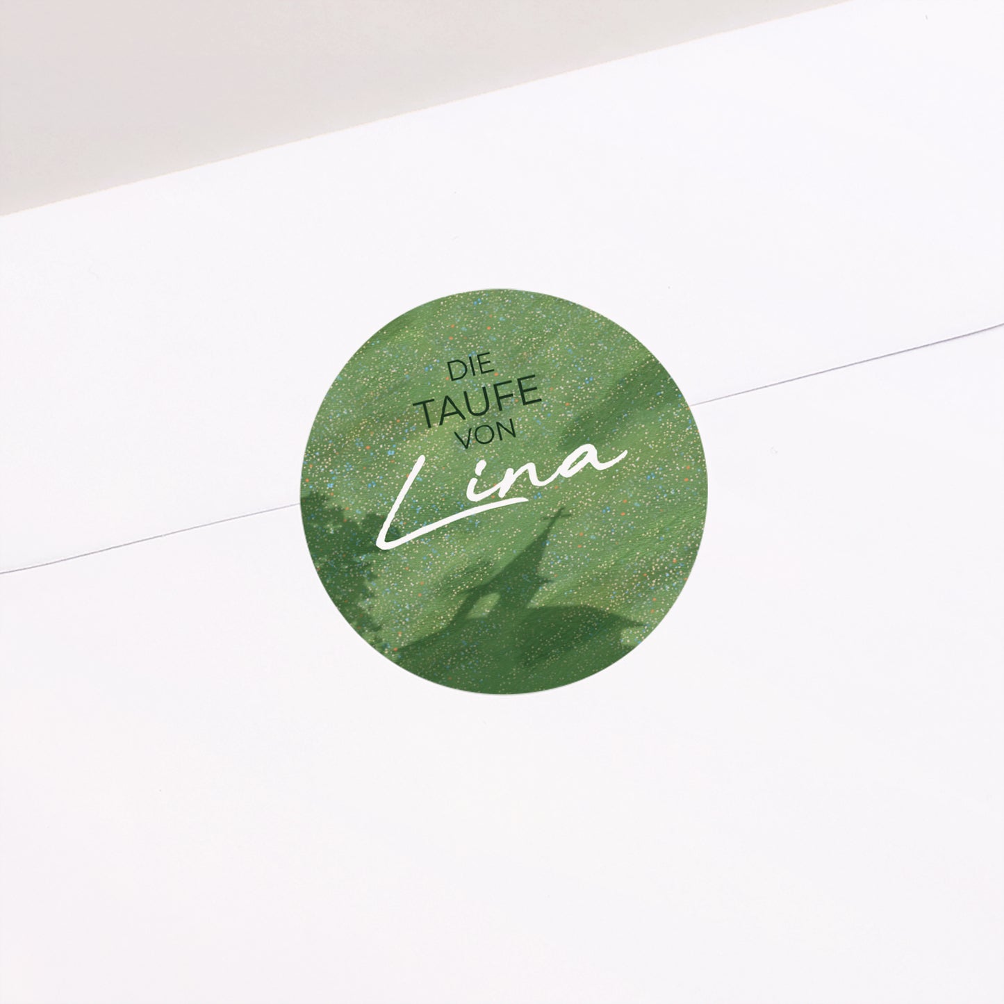 Sticker Taufe Rund Eine Taufe im Gras foto N° 1