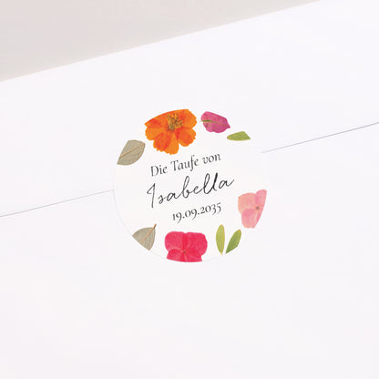 Sticker Taufe Rund Ein gesegneter Garten foto N° 1