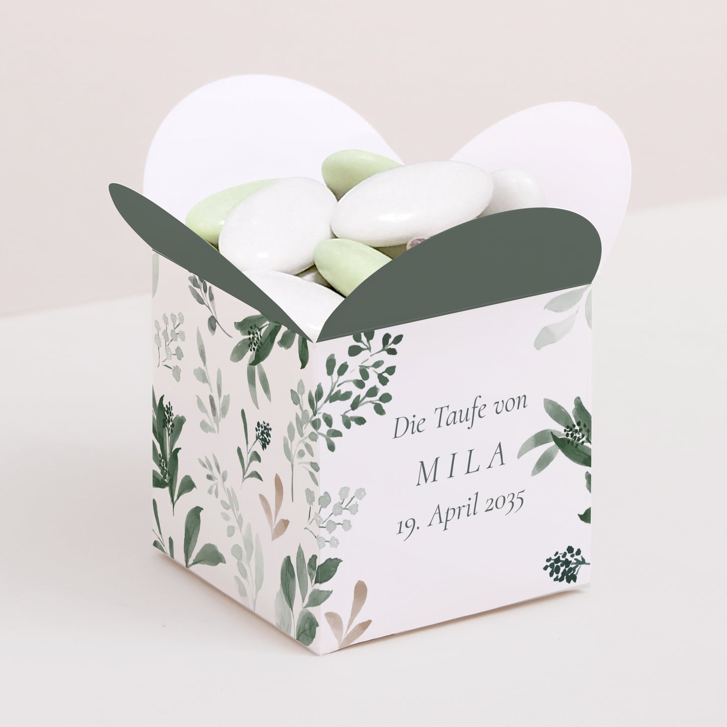 Geschenkbox Taufe Schmetterlingsöffnung Eine Krone der Süße foto N° 1