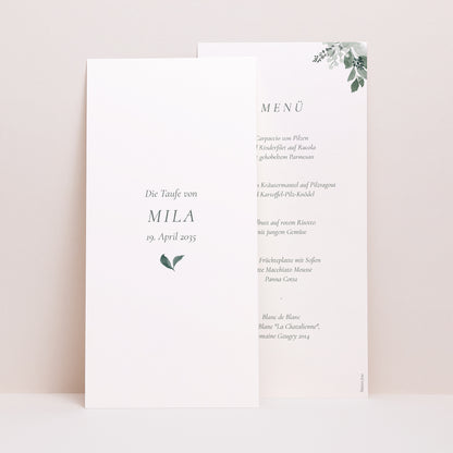 Menükarte Taufe Panoramatisches Porträt Eine Krone der Süße foto N° 1