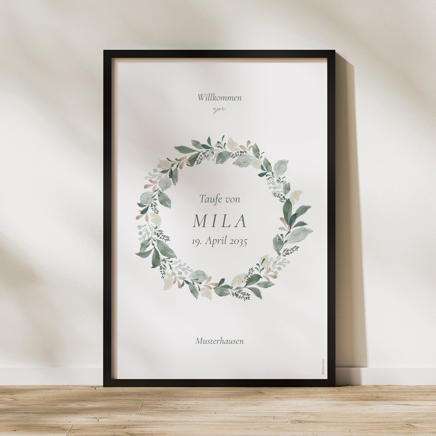 Begrüßungstafel Taufe Porträt 60 x 90 cm Eine Krone der Süße foto N° 1