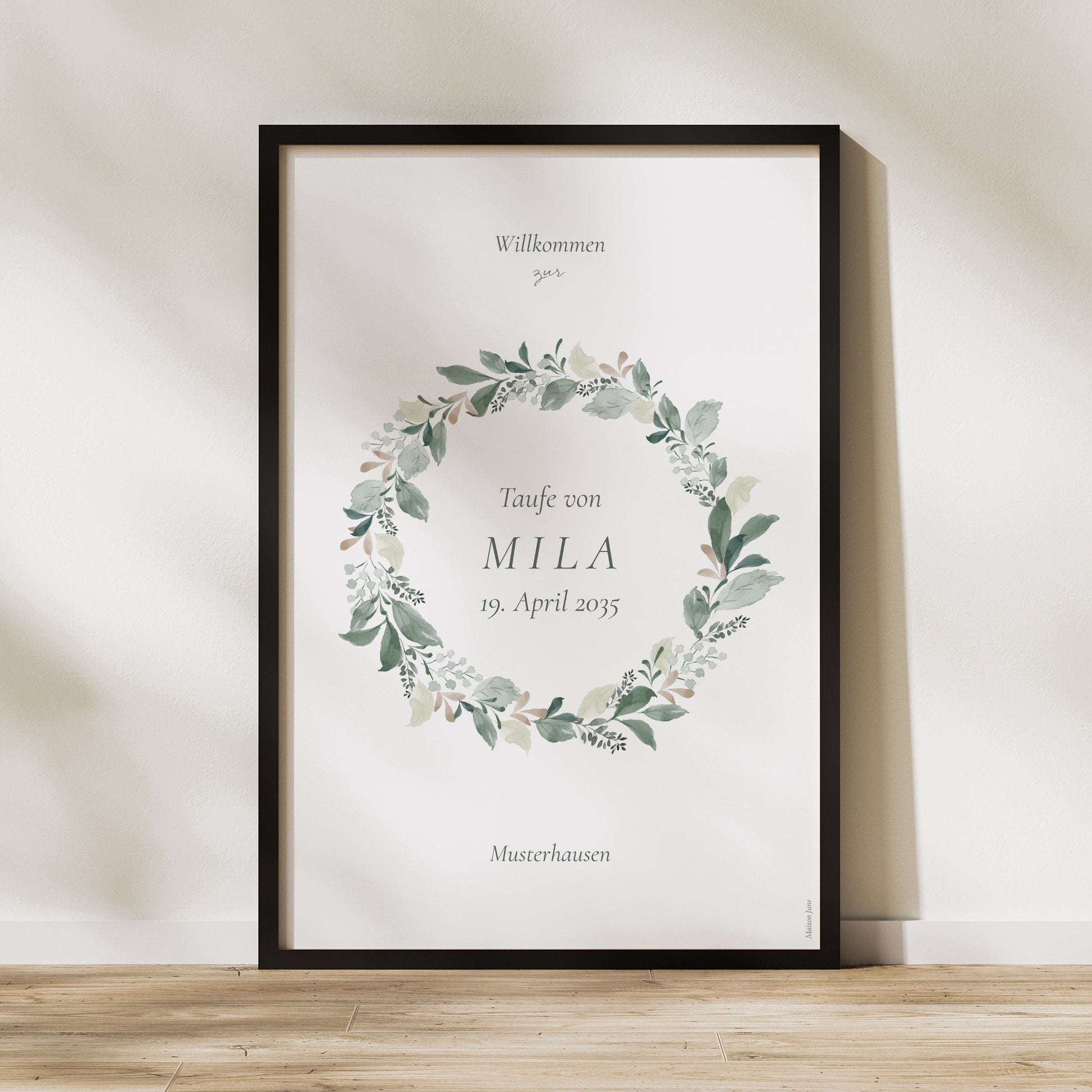 Begrüßungstafel Taufe Porträt 60 x 90 cm Eine Krone der Süße foto N° 1