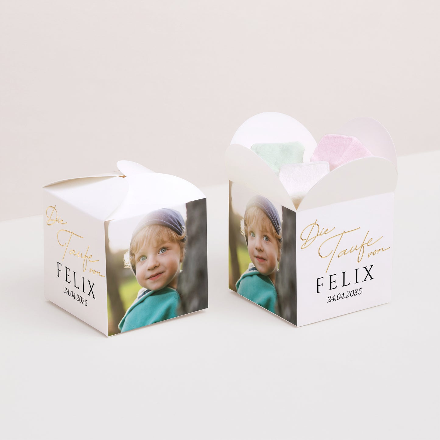 Geschenkbox Taufe Schmetterlingsöffnung Ein kostbarer Moment foto N° 2