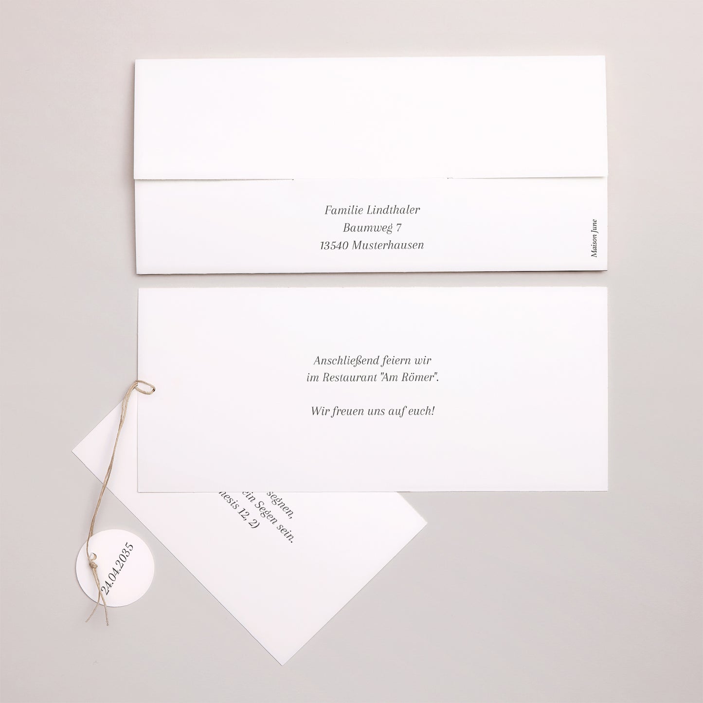 Taufeinladung Mappe 2 Karten, Etikett Ein kostbarer Moment foto N° 4