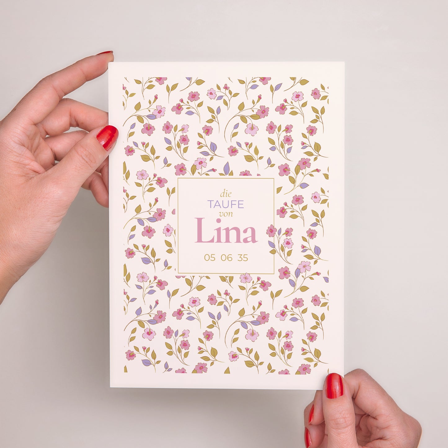 Taufeinladung Porträt Zarter Garten foto N° 2