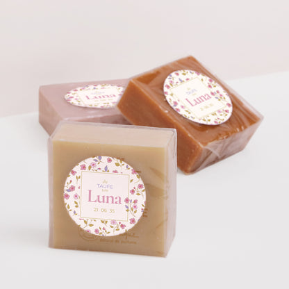 Sticker Taufe Rund Zarter Garten foto N° 2