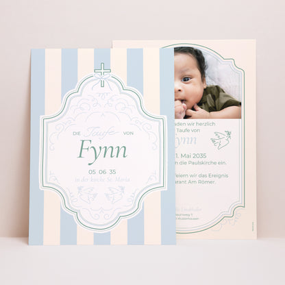 Taufeinladung Porträt Taufe und Zärtlichkeit foto N° 1