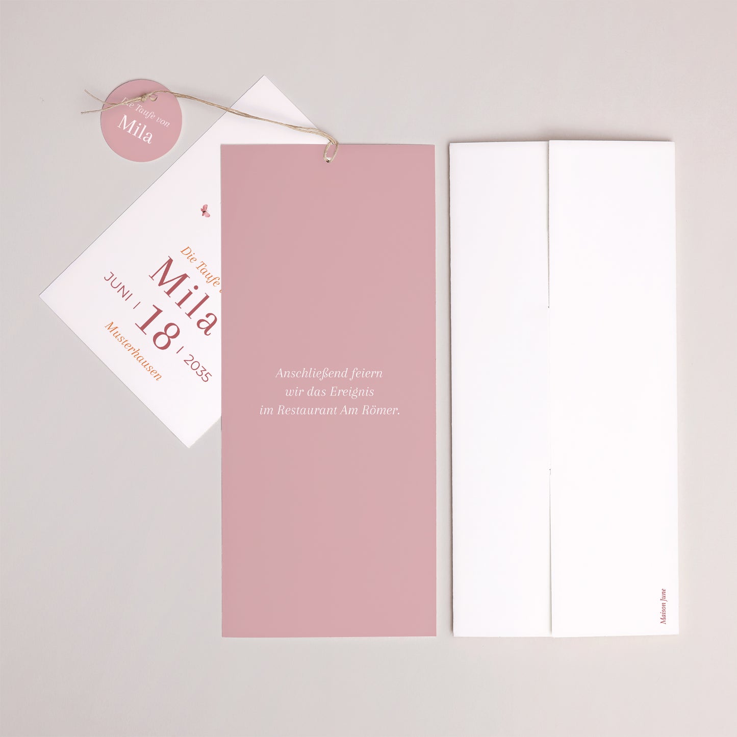 Taufeinladung Portrait-Hülle 2 Karten, Etikett Kleine Gnade foto N° 4