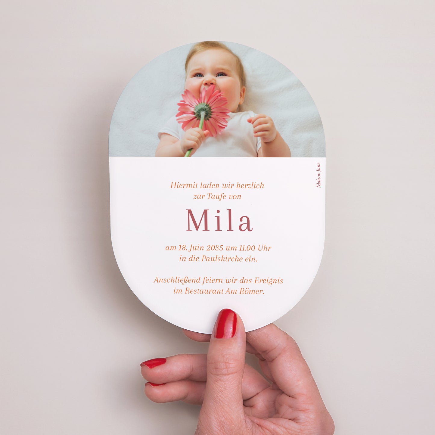 Taufeinladung oval Kleine Gnade foto N° 3