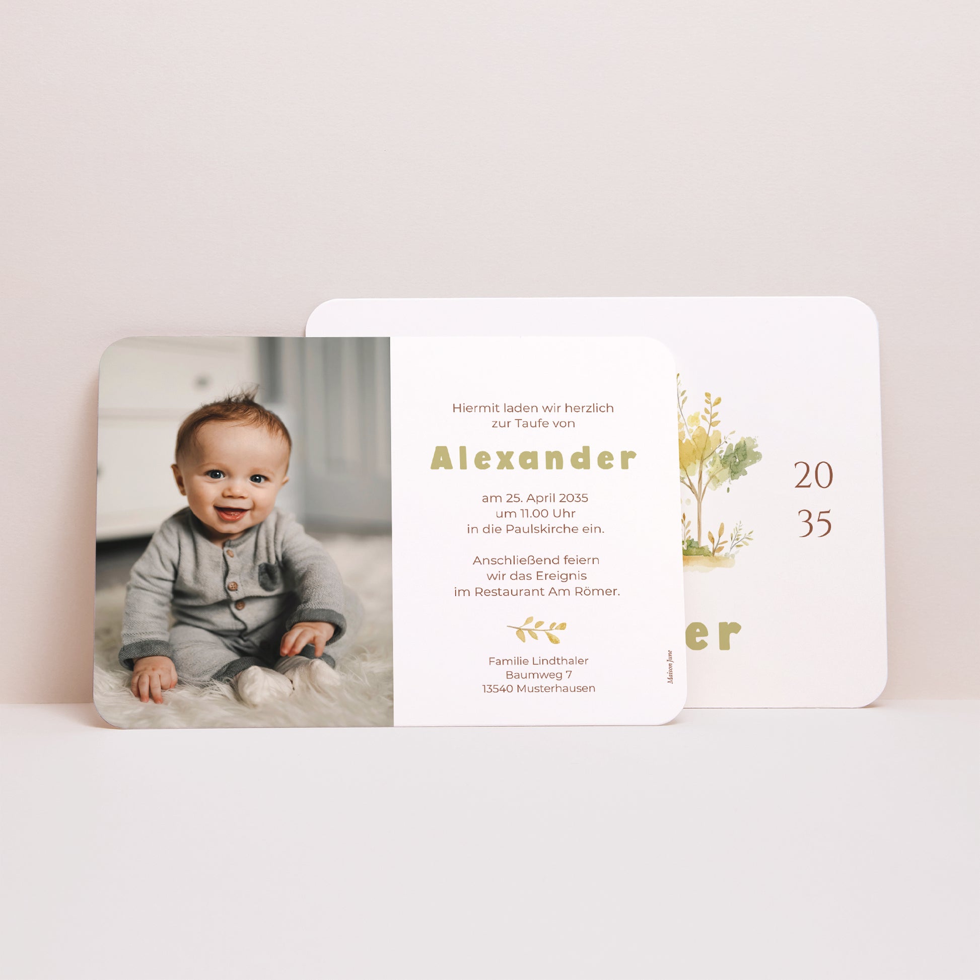 Taufeinladung Landschaft, abgerundete Ränder Ein Gesegneter Tag foto N° 2