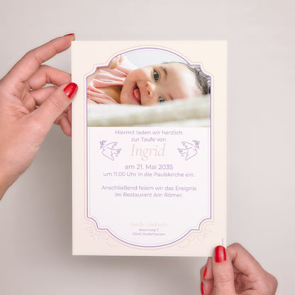 Taufeinladung Porträt Zärtlichkeit und Taufe foto N° 3