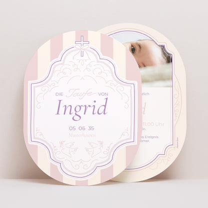 Taufeinladung oval Zärtlichkeit und Taufe foto N° 1