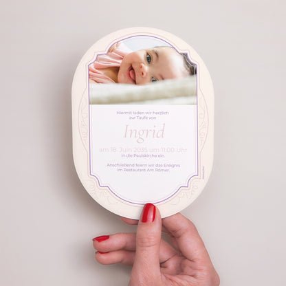 Taufeinladung oval Zärtlichkeit und Taufe foto N° 3