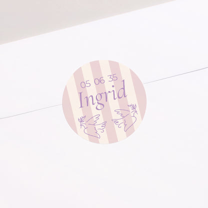 Sticker Taufe Rund Zärtlichkeit und Taufe foto N° 1