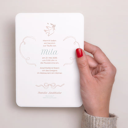 Taufeinladung Porträt, abgerundete Kanten Licht der Liebe foto N° 3