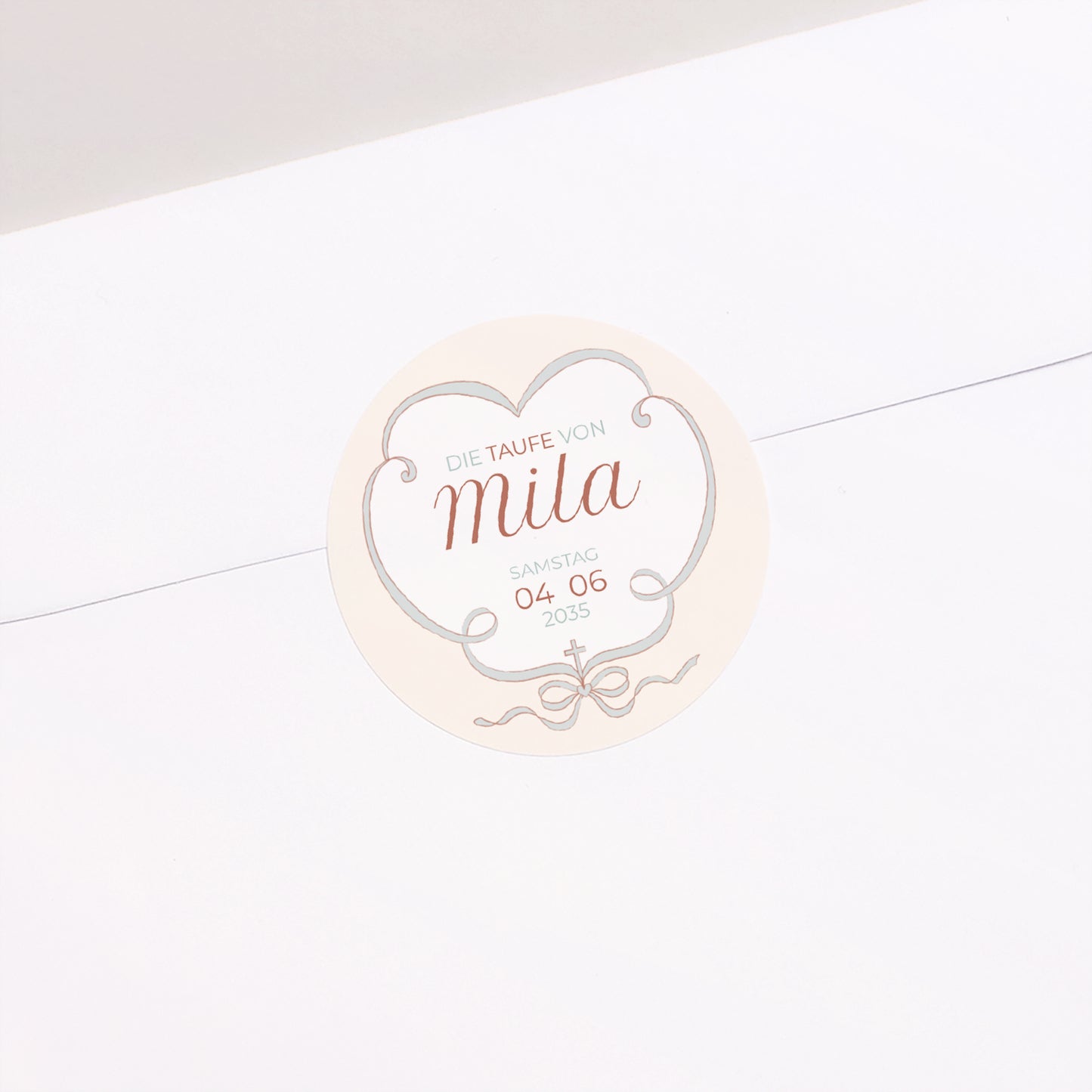 Sticker Taufe Rund Licht der Liebe foto N° 1