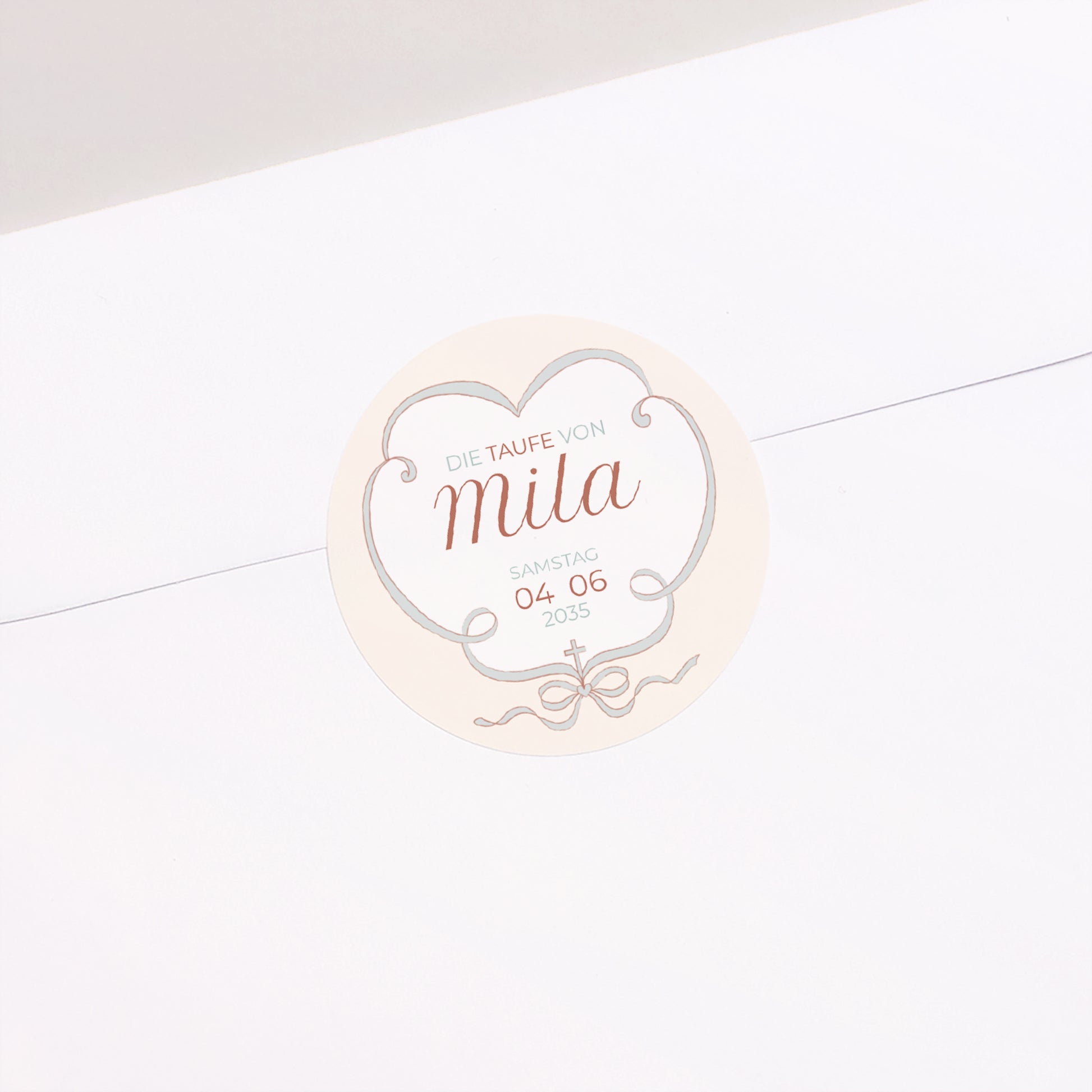 Sticker Taufe Rund Licht der Liebe foto N° 1