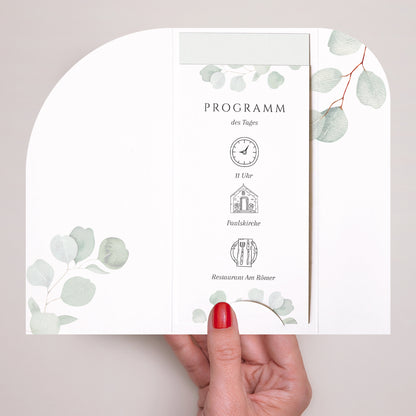 Taufeinladung Tasche, 2 Karten, runden Etikett Lichtblätter foto N° 2