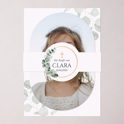 Taufeinladung Banner, 2 Karten Lichtblätter foto N° 1