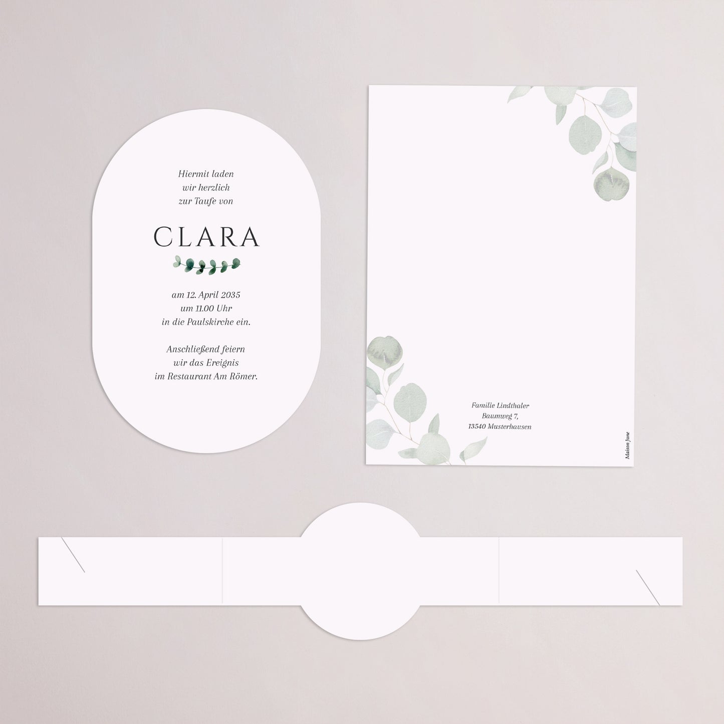 Taufeinladung Banner, 2 Karten Lichtblätter foto N° 4