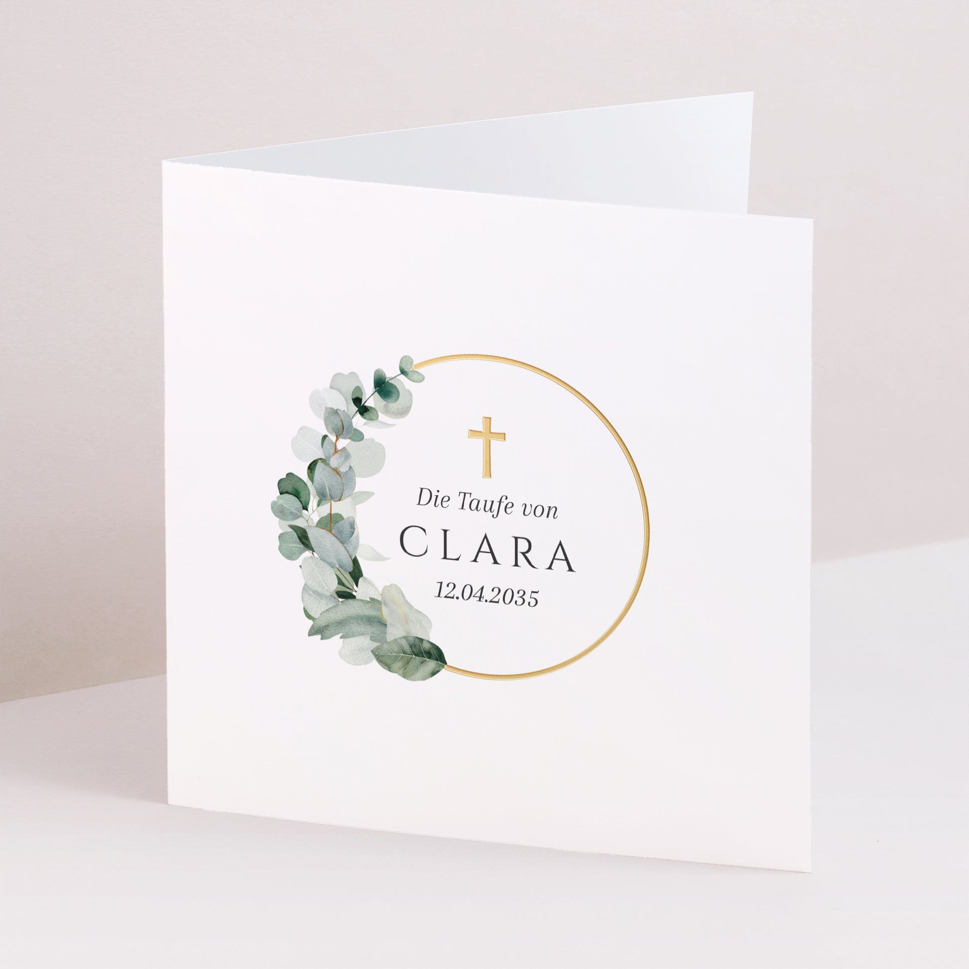 Taufeinladung Doppelflügelfenster Lichtblätter foto N° 1