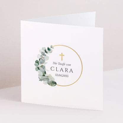 Taufeinladung Doppelflügelfenster Lichtblätter foto N° 1