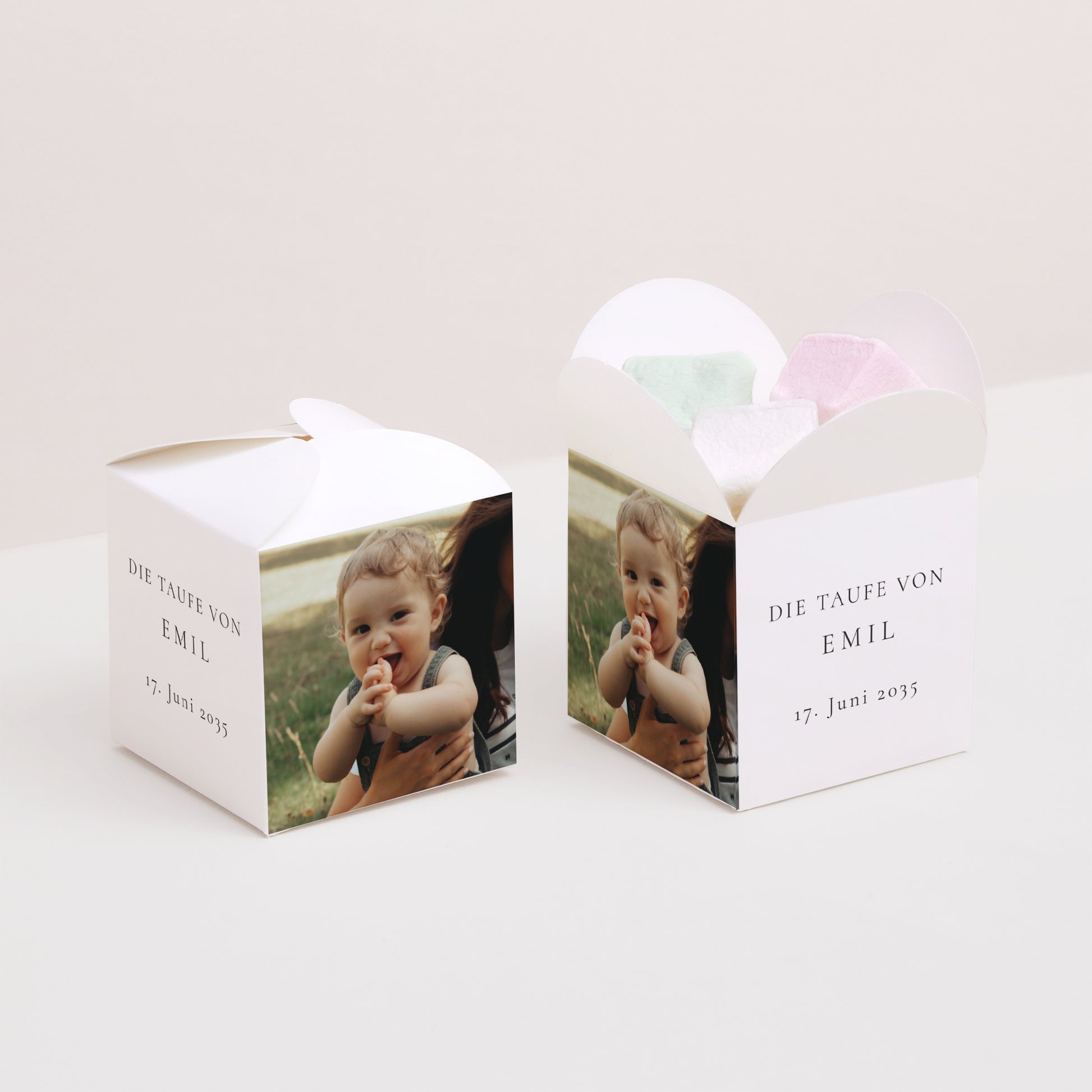 Geschenkbox Taufe Schmetterlingsöffnung Licht der Gnade foto N° 2