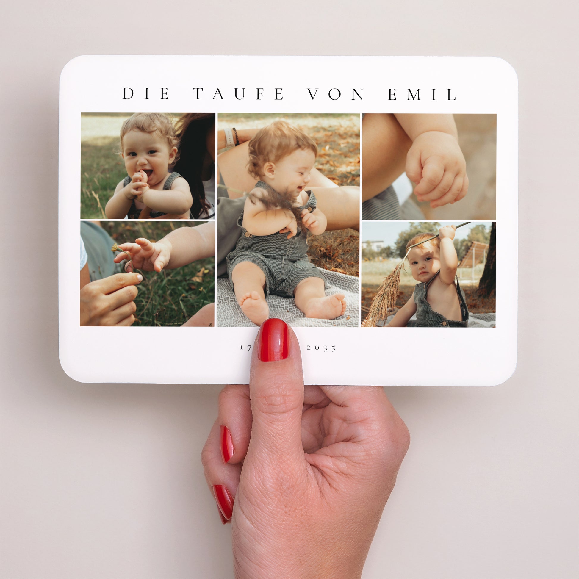 Taufeinladung Landschaft, abgerundete Ränder Licht der Gnade foto N° 2