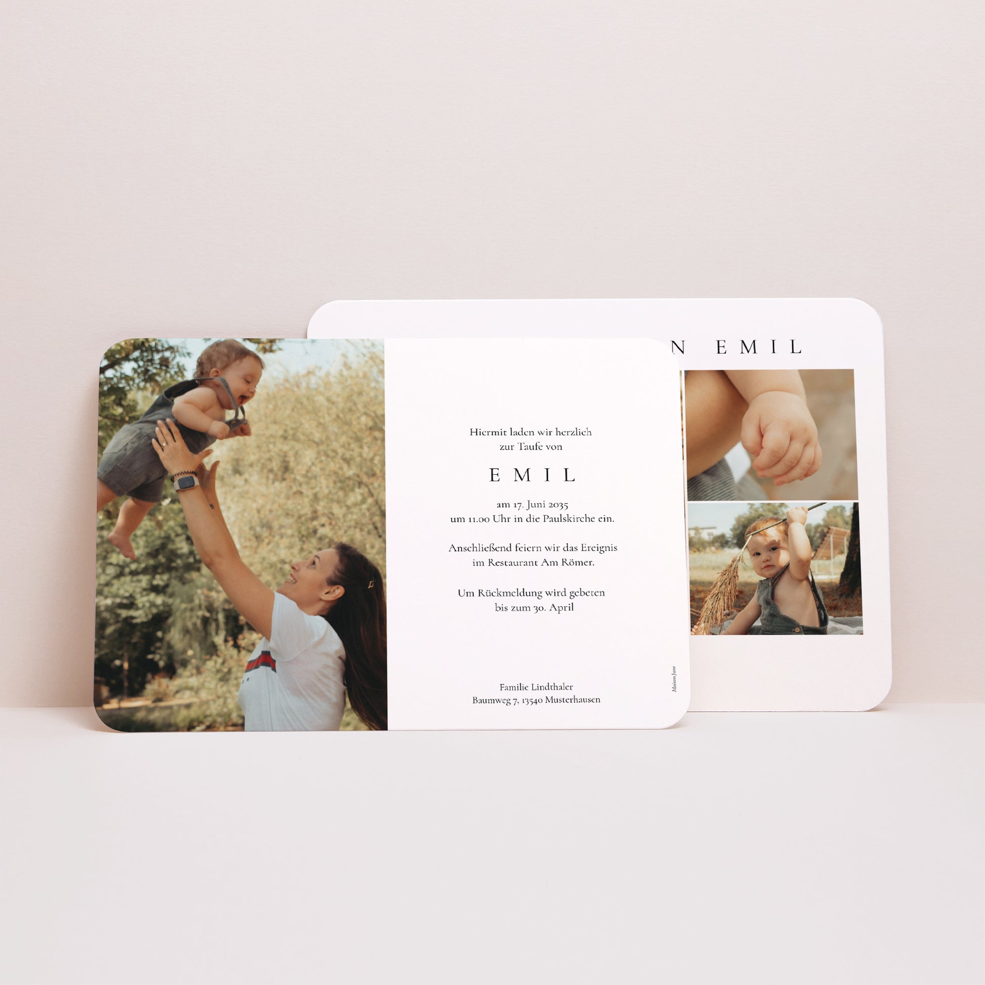 Taufeinladung Landschaft, abgerundete Ränder Licht der Gnade foto N° 3