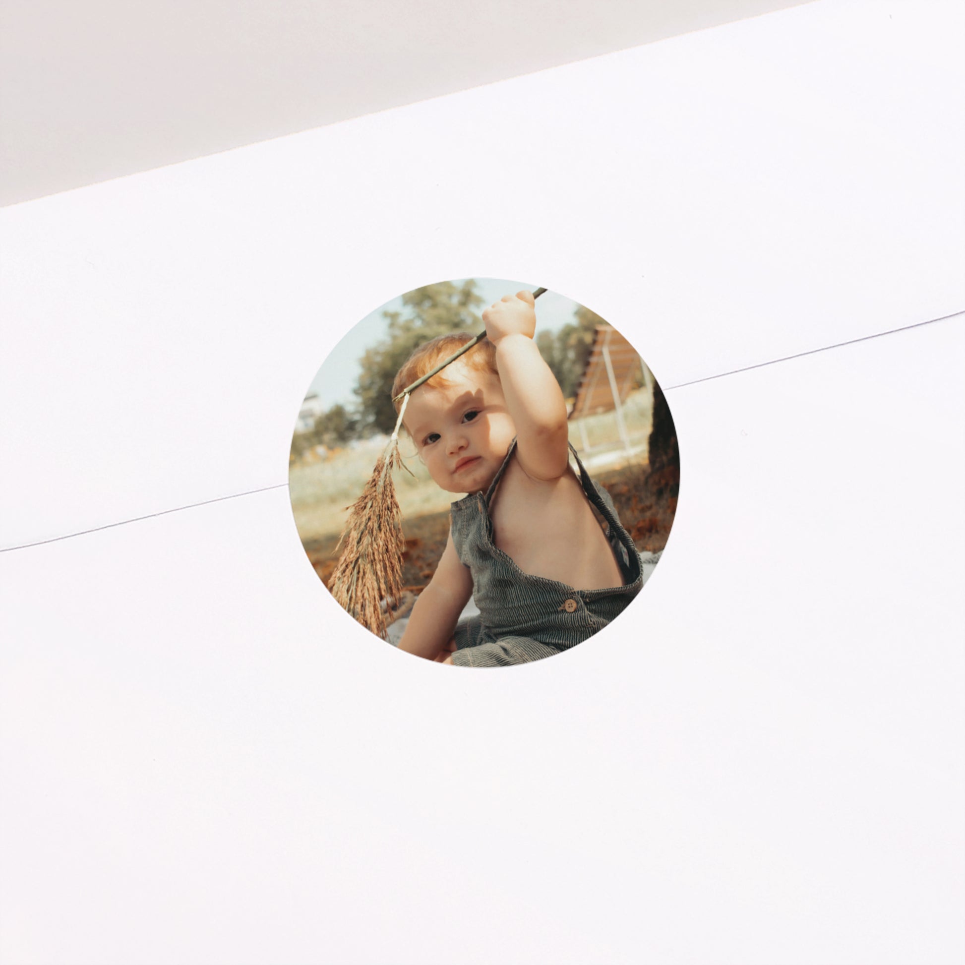 Sticker Taufe Rund Licht der Gnade foto N° 1