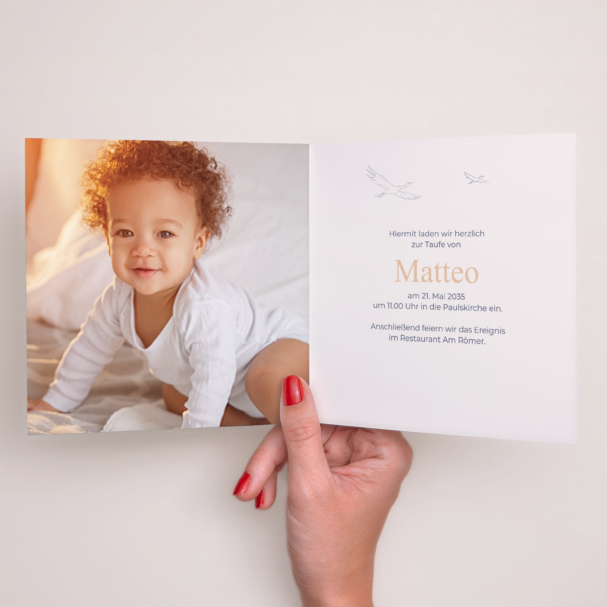 Taufeinladung Doppelflügelfenster Der heilige Aufbruch foto N° 2