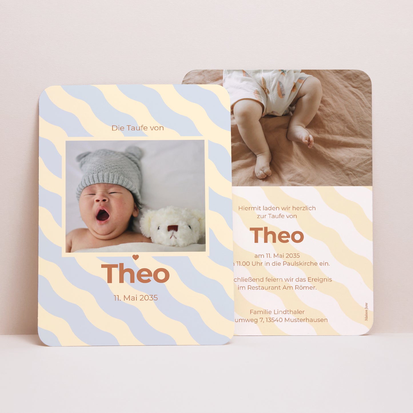 Taufeinladung Porträt, abgerundete Kanten Bunte Segnungen foto N° 1