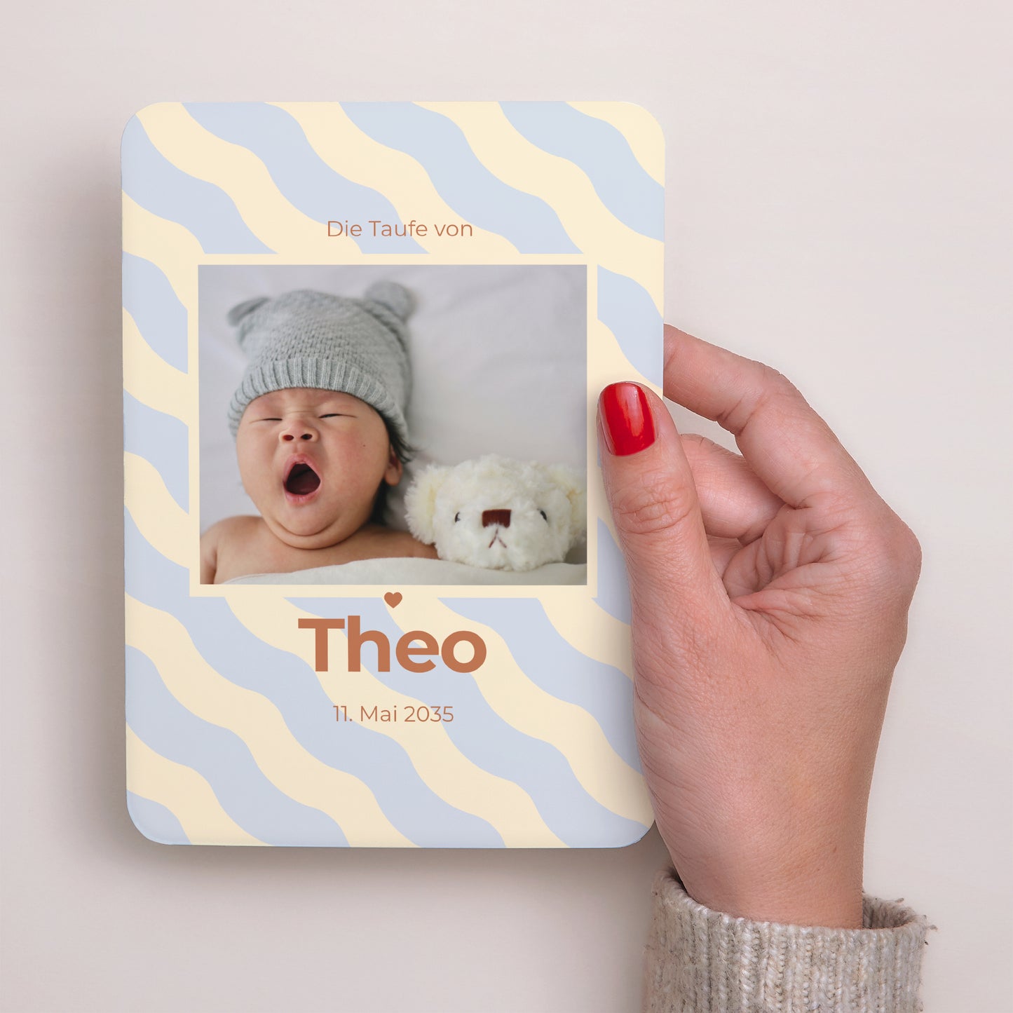 Taufeinladung Porträt, abgerundete Kanten Bunte Segnungen foto N° 2