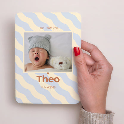 Taufeinladung Porträt, abgerundete Kanten Bunte Segnungen foto N° 2