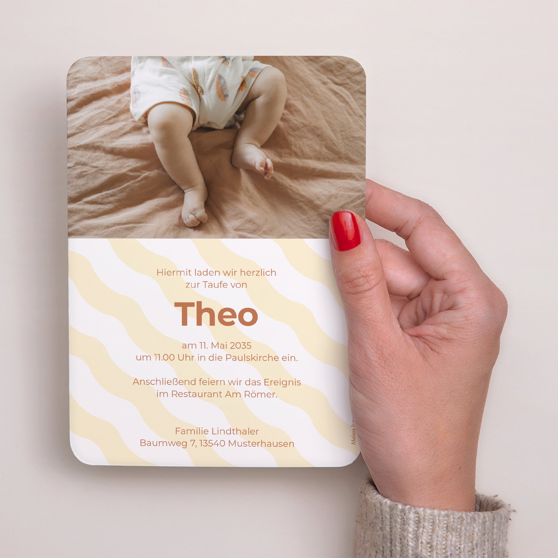 Taufeinladung Porträt, abgerundete Kanten Bunte Segnungen foto N° 3