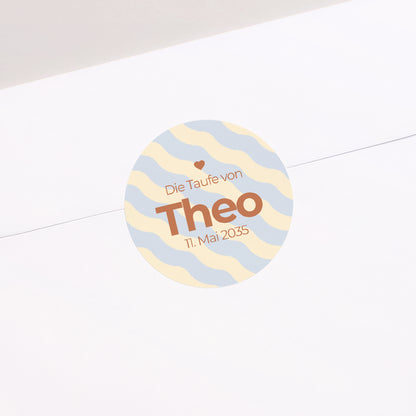 Sticker Taufe Rund Bunte Segnungen foto N° 1