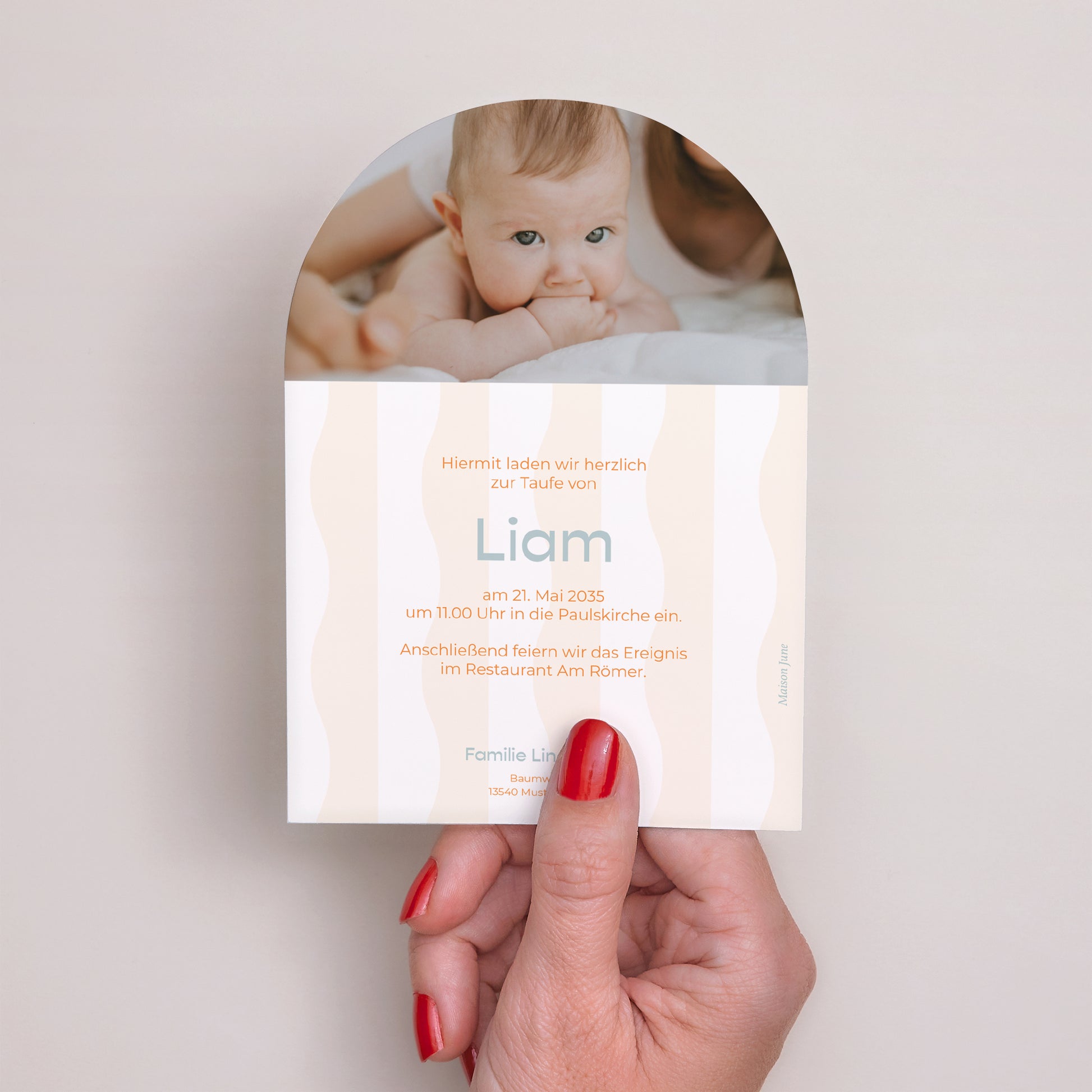 Taufeinladung Kleine Arche Blaue Wellen des Glaubens foto N° 3