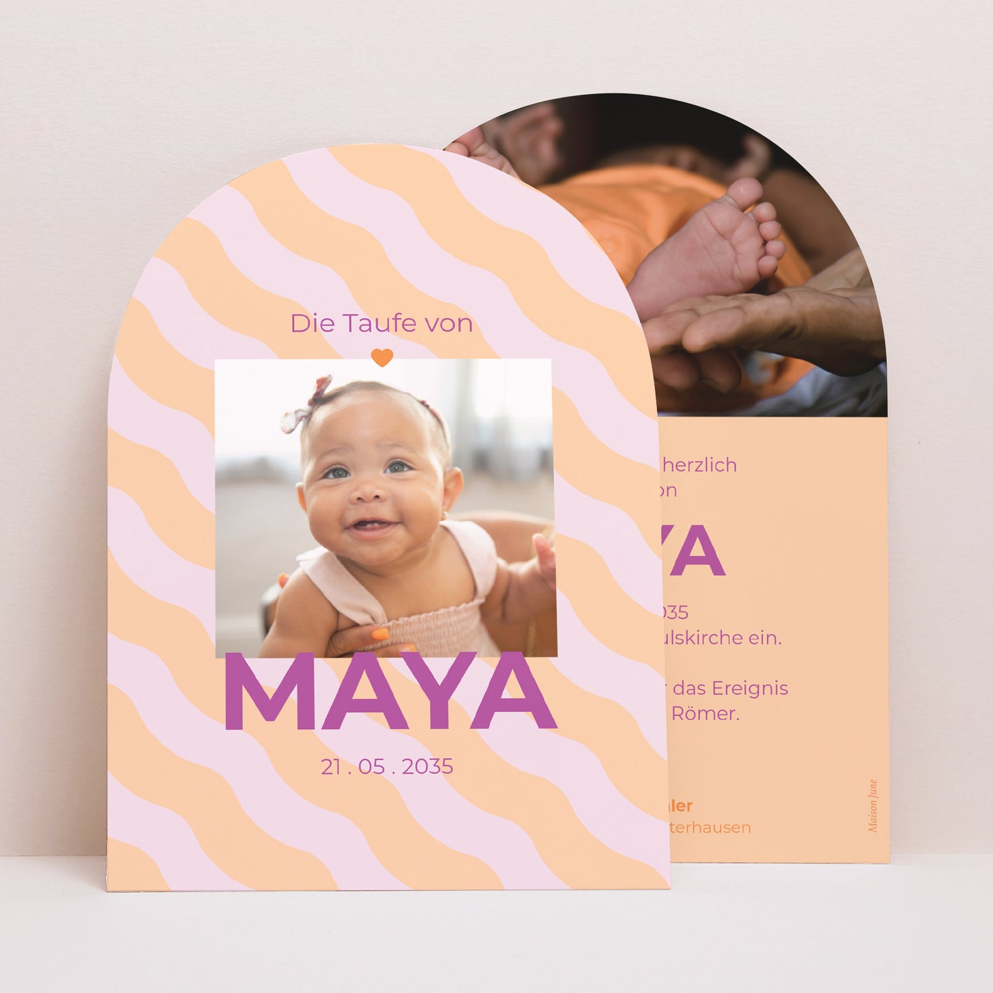 Taufeinladung Kleine Arche Graziöse Wellen foto N° 1