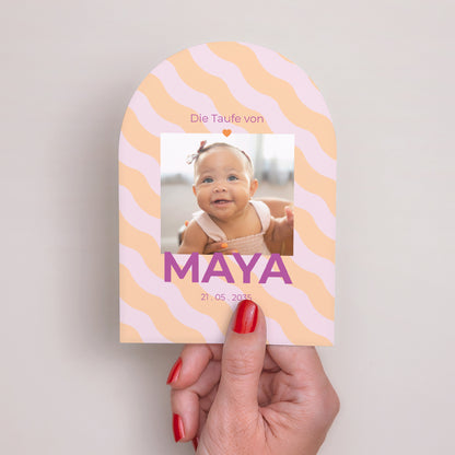 Taufeinladung Kleine Arche Graziöse Wellen foto N° 2