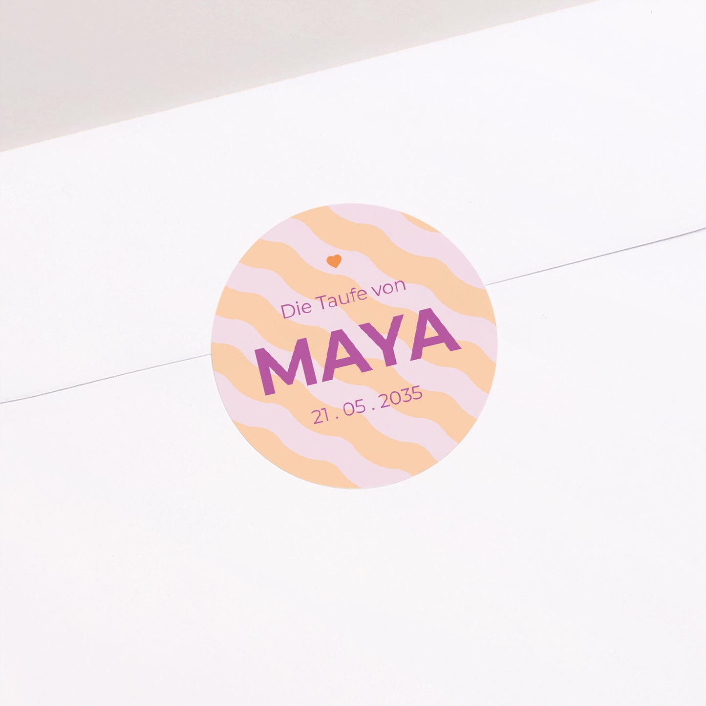 Sticker Taufe Rund Graziöse Wellen foto N° 1