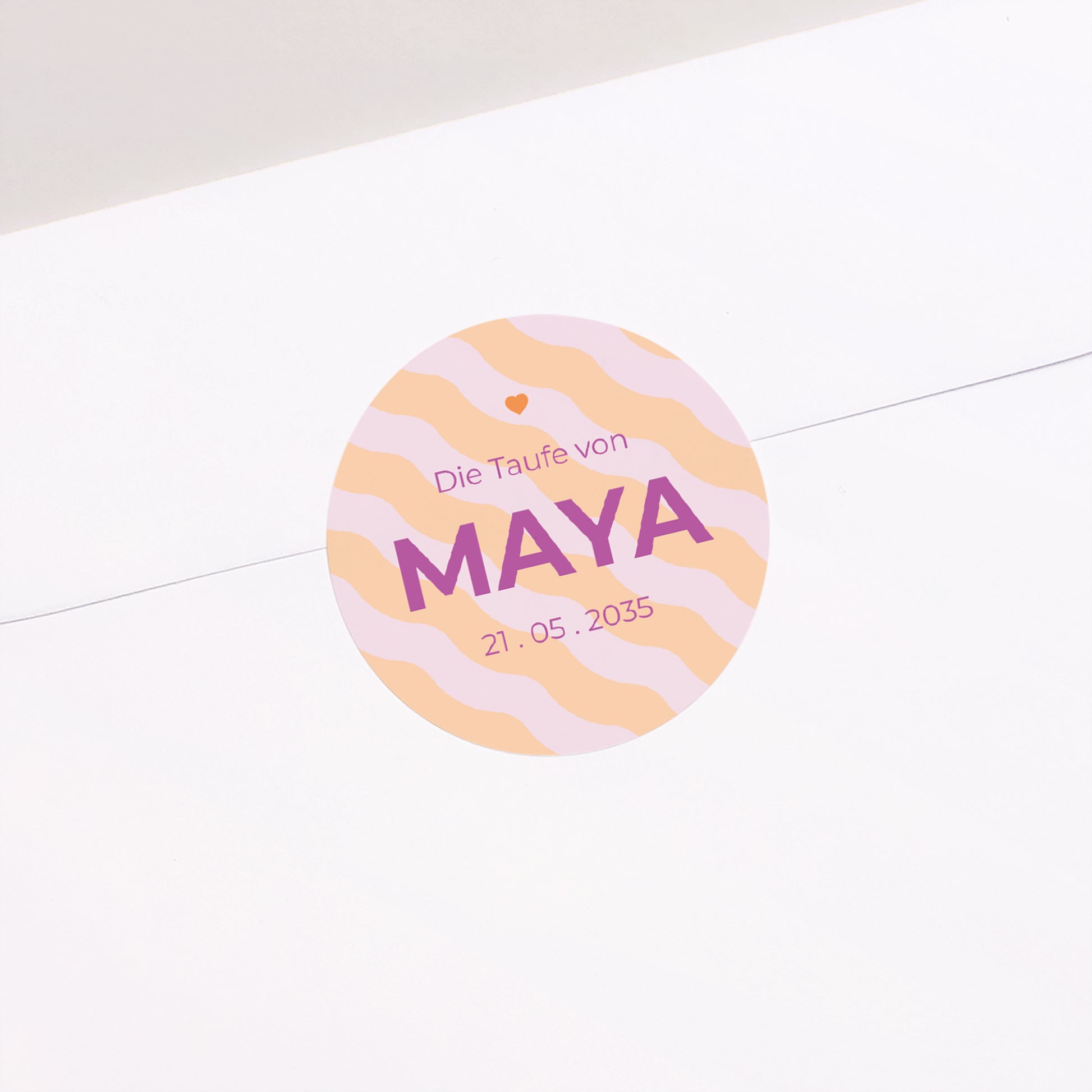 Sticker Taufe Rund Graziöse Wellen foto N° 1