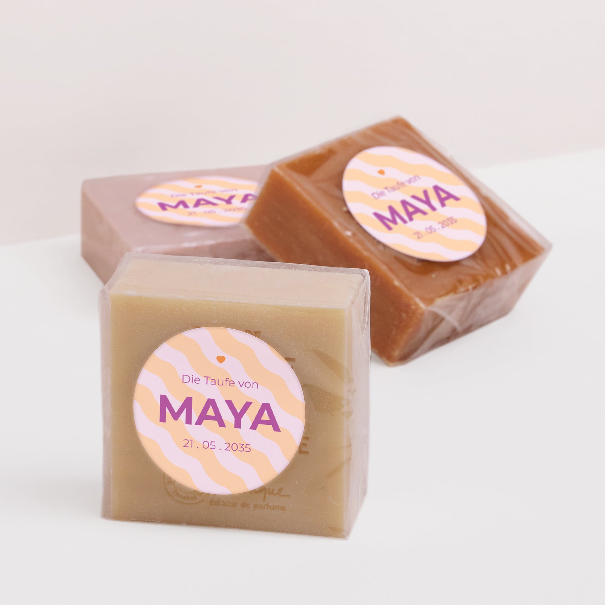 Sticker Taufe Rund Graziöse Wellen foto N° 2