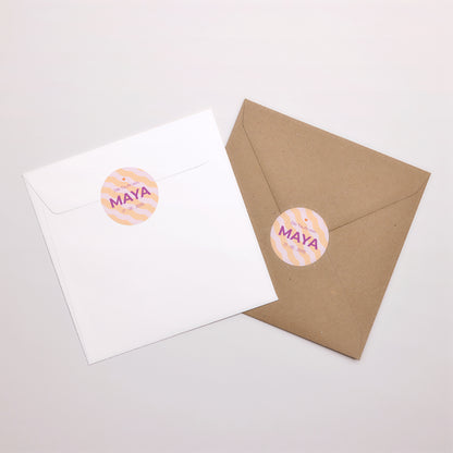 Sticker Taufe Rund Graziöse Wellen foto N° 3