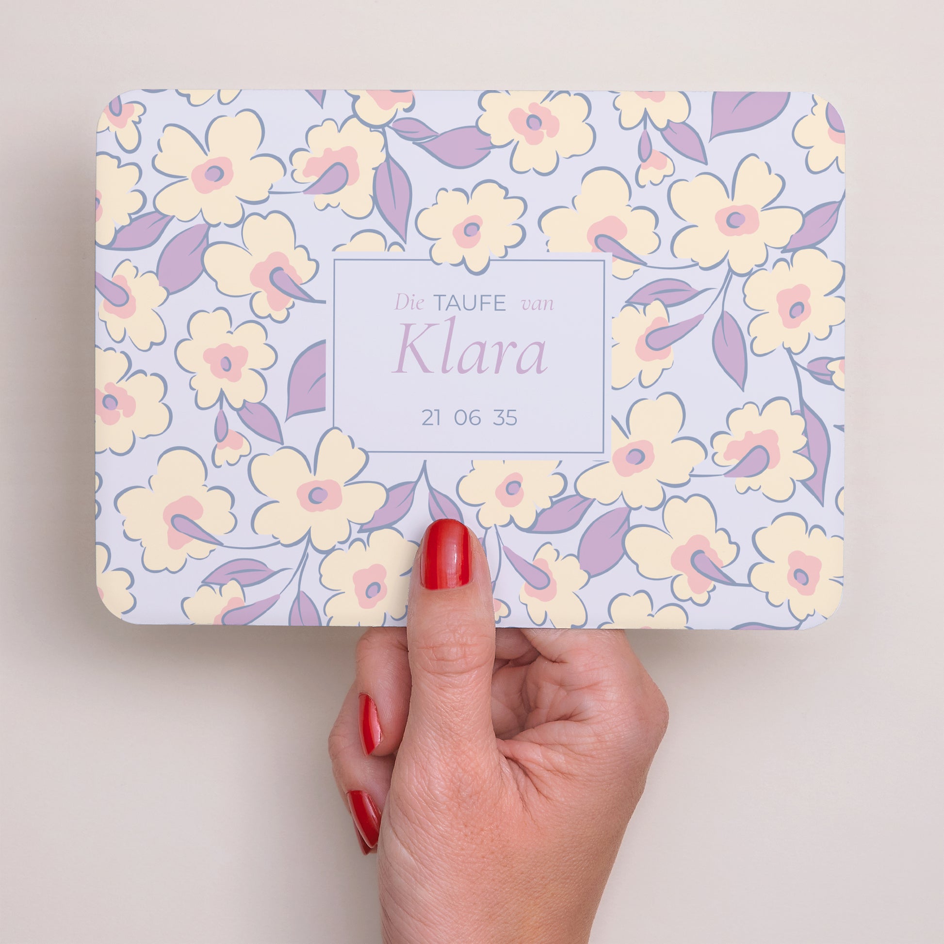 Taufeinladung Landschaft, abgerundete Ränder Sanfte Blüte foto N° 3