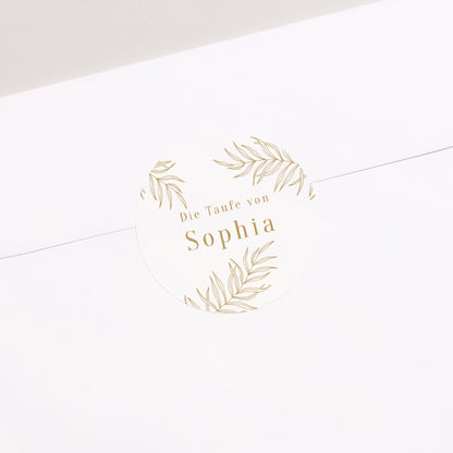 Sticker Taufe Rund Palmen und Licht foto N° 1