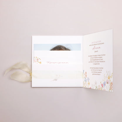 Taufeinladung Quadratische Hülle, 3 Karten, Etikett Frühlings-Taufe foto N° 2