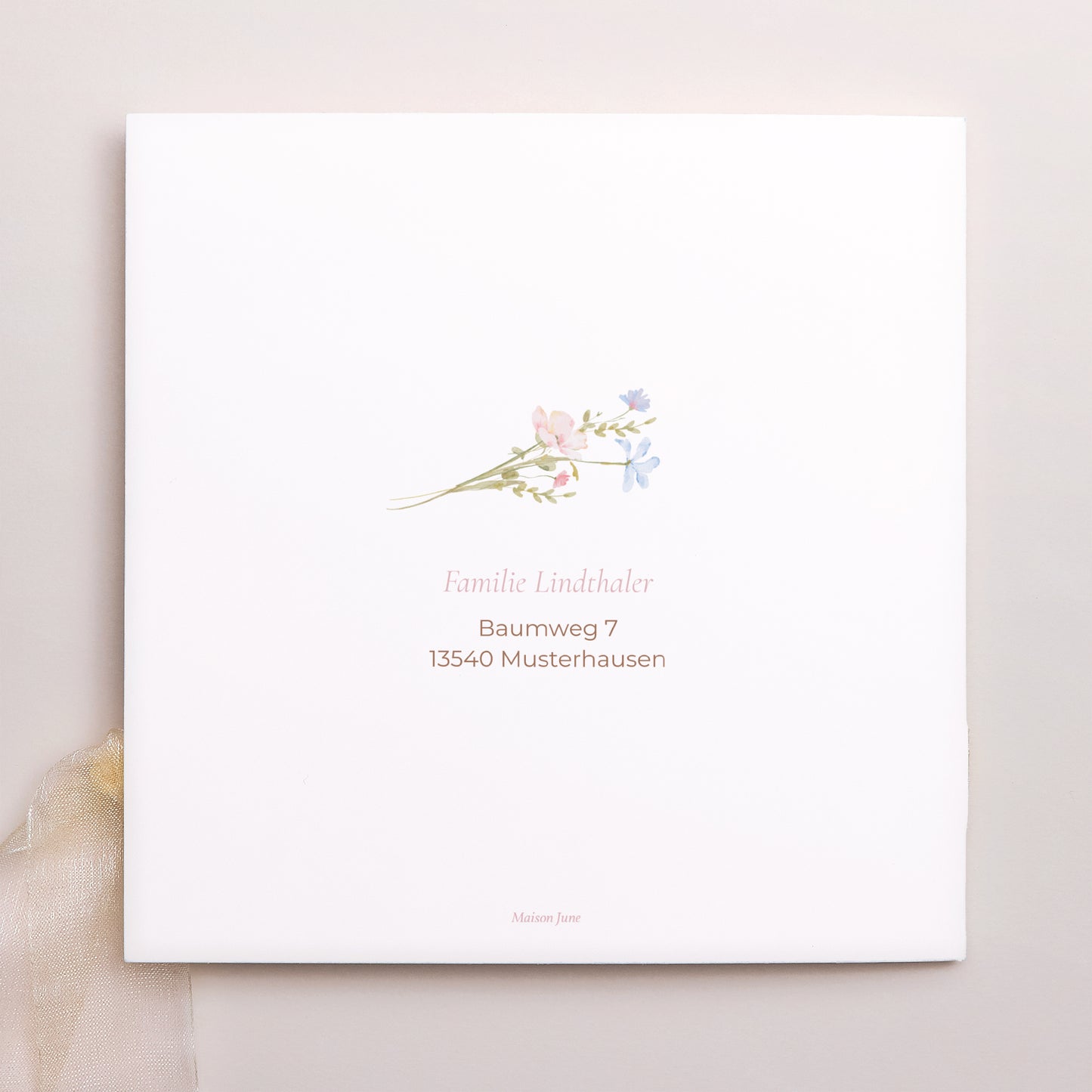 Taufeinladung Quadratische Hülle, 3 Karten, Etikett Frühlings-Taufe foto N° 4