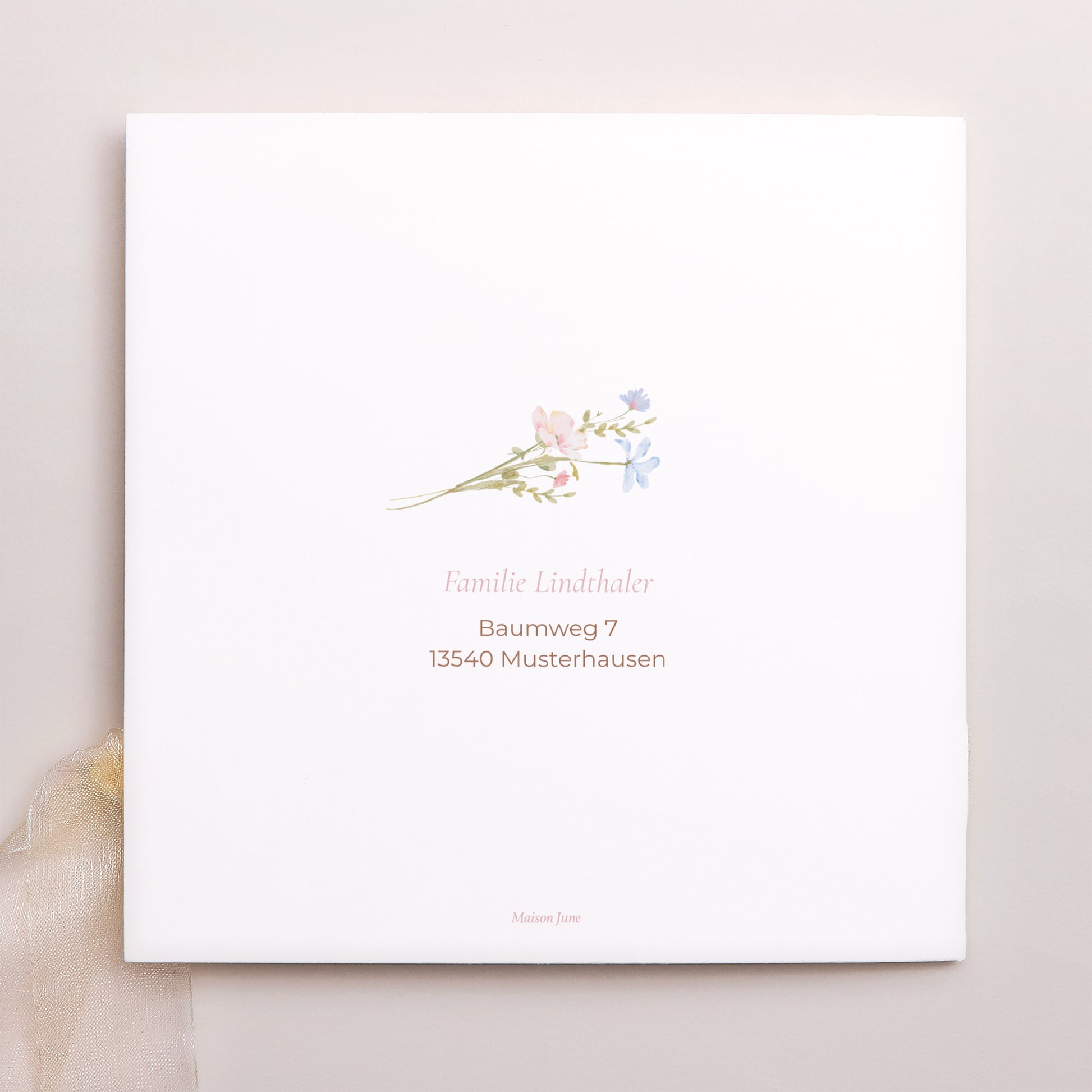 Taufeinladung Quadratische Hülle, 3 Karten, Etikett Frühlings-Taufe foto N° 4