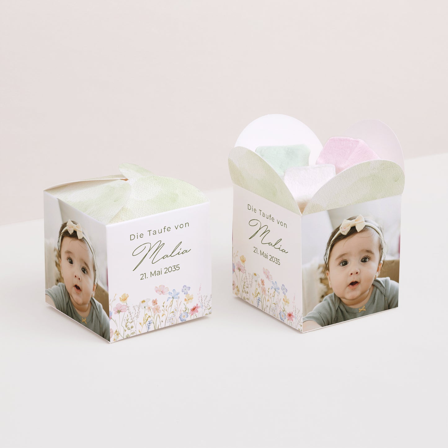 Geschenkbox Taufe Schmetterlingsöffnung Bauernhof-Taufe foto N° 2