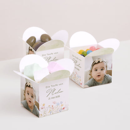 Geschenkbox Taufe Schmetterlingsöffnung Bauernhof-Taufe foto N° 3